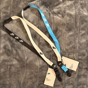 NWT Nike Breakaway Lanyard Set of 2 Safety Release Keychain ID Holder Swoosh